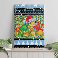 Micronesia Christmas Canvas Wall Art with Santa Turtle Coral Reef and Holiday Ocean Pattern TS04 - Polynesian Pride