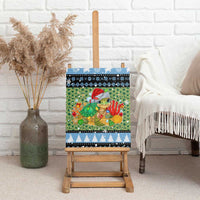 Micronesia Christmas Canvas Wall Art with Santa Turtle Coral Reef and Holiday Ocean Pattern TS04 - Polynesian Pride