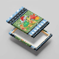 Micronesia Christmas Canvas Wall Art with Santa Turtle Coral Reef and Holiday Ocean Pattern TS04 - Polynesian Pride