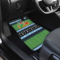 Micronesia Christmas Car Mats with Santa Turtle Coral Reef and Holiday Ocean Pattern - Polynesian Pride