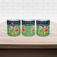 Micronesia Christmas Ceramic Mug with Santa Turtle Coral Reef and Holiday Ocean Pattern - Polynesian Pride