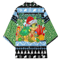 Micronesia Christmas Kimono with Santa Turtle Coral Reef and Holiday Ocean Pattern - Polynesian Pride