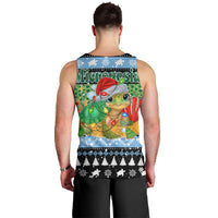 Micronesia Christmas Men Tank Top with Santa Turtle Coral Reef and Holiday Ocean Pattern TS04 - Polynesian Pride