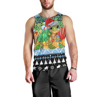 Micronesia Christmas Men Tank Top with Santa Turtle Coral Reef and Holiday Ocean Pattern TS04 - Polynesian Pride