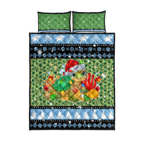 Micronesia Christmas Quilt Bed Set with Santa Turtle Coral Reef and Holiday Ocean Pattern TS04 - Polynesian Pride