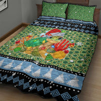 Micronesia Christmas Quilt Bed Set with Santa Turtle Coral Reef and Holiday Ocean Pattern TS04 - Polynesian Pride