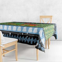 Micronesia Christmas Tablecloth with Santa Turtle Coral Reef and Holiday Ocean Pattern TS04 - Polynesian Pride