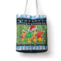 Micronesia Christmas Tote Bag with Santa Turtle Coral Reef and Holiday Ocean Pattern - Polynesian Pride