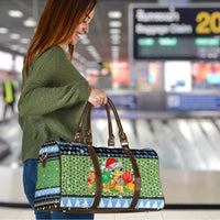 Micronesia Christmas Travel Bag with Santa Turtle Coral Reef and Holiday Ocean Pattern - Polynesian Pride