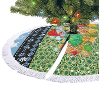 Micronesia Christmas Tree Skirt with Santa Turtle Coral Reef and Holiday Ocean Pattern TS04 - Polynesian Pride