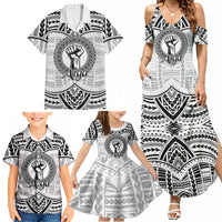 Aiga Samoa Raised Fist Family Matching Summer Maxi Dress and Hawaiian Shirt Polynesian Tribal Tattoo Art Family Pride TS04 - Polynesian Pride