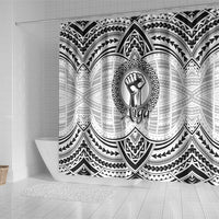 Aiga Samoa Raised Fist Shower Curtain Polynesian Tribal Tattoo Art Family Pride TS04 - Polynesian Pride