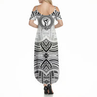Aiga Samoa Raised Fist Summer Maxi Dress Polynesian Tribal Tattoo Art Family Pride TS04 - Polynesian Pride