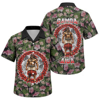 Samoa Aiga Polynesian Family Matching Short Sleeve Bodycon Dress and Hawaiian Shirt Tropical Floral Hibiscus Pattern Island Heritage TS04 Son's Shirt Green Red - Polynesian Pride