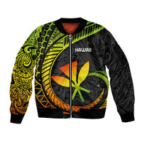 Hawaii Kanaka Maoli Sleeve Zip Bomber Jacket Polynesian Tornado Infusion Gradient TS04 Unisex Gradient - Polynesian Pride