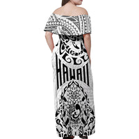 Hawaii Family Matching Off Shoulder Maxi Dress and Hawaiian Shirt with Polynesian Turtle TS04 - Polynesian Pride