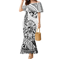 Hawaii Mermaid Dress with Polynesian Turtle TS04 Women Black White - Polynesian Pride