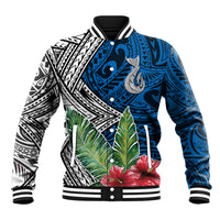 Polynesian Baseball Jacket Whale Pattern and Hibiscus Flowers TS04 Unisex Multicolor - Polynesian Pride