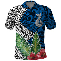 Polynesian Polo Shirt Whale Pattern and Hibiscus Flowers TS04 Multicolor - Polynesian Pride
