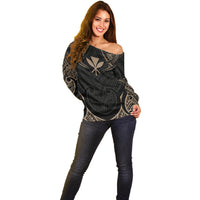 Polynesian Hawaii Tattoo Off Shoulder Sweater TS04 - Polynesian Pride