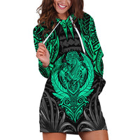 Polynesian Hoodie Dress Abstract Tiki TS04 Black Yellow - Polynesian Pride