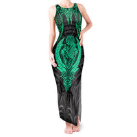 Polynesian Tank Maxi Dress Abstract Tiki TS04 Women Black Yellow - Polynesian Pride