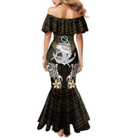 Polynesian Swordfish Family Matching Mermaid Dress and Hawaiian Shirt with Anchor Pattern and Tribal Turtle TS04 - Polynesian Pride