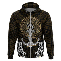 Polynesian Swordfish Hoodie with Anchor Pattern and Tribal Turtle TS04 - Polynesian Pride