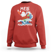 Mele Kalikimaka Surfing Cute Santa Hawaiian Christmas Sweatshirt TS09 Red - Polynesian Pride