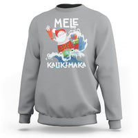 Mele Kalikimaka Surfing Cute Santa Hawaiian Christmas Sweatshirt TS09 Sport Gray - Polynesian Pride