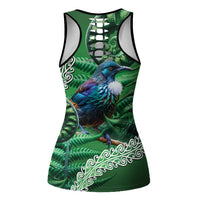 Tui Bird Koru Silver Fern Aotearoa Hollow Tank Top LT9 - Polynesian Pride