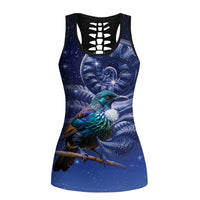 Tui Bird Matariki Galaxy Hollow Tank Top Koru Silver Fern Aotearoa LT9 Female Galaxy - Polynesian Pride