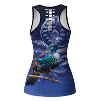 Tui Bird Matariki Galaxy Hollow Tank Top Koru Silver Fern Aotearoa LT9 - Polynesian Pride