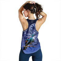 Tui Bird Matariki Galaxy Women Racerback Tank Koru Silver Fern Aotearoa LT9 - Polynesian Pride