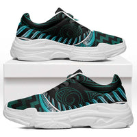 Turquoise Matariki New Zealand Chunky Sneakers Maori Poutama Galaxy Vibes