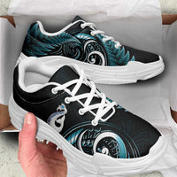 Turquoise New Zealand Chunky Sneakers Aotearoa Silver Fern With Manaia Maori Unique LT14 - Polynesian Pride