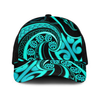 Turquoise New Zealand Mangopare Baseball Net Cap Aotearoa Maori Koru Style LT14 One Size Black Turquoise - Polynesian Pride