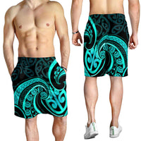 Turquoise New Zealand Mangopare Shorts for Men Aotearoa Maori Koru Style LT14 - Polynesian Pride
