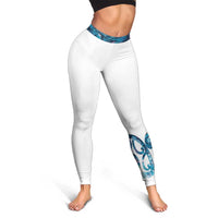 Turquoise Paua Shell Maori Leggings Koru Kowhaiwhai LT7 - Polynesian Pride