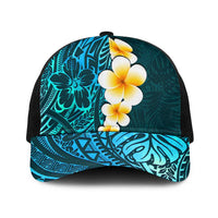 Turquosie Polynesia Baseball Net Cap Plumeria Tropical Leaves With Galaxy Polynesian Art LT14 One Size Black Turquosie - Polynesian Pride