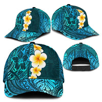 Turquosie Polynesia Classic Cap Plumeria Tropical Leaves With Galaxy Polynesian Art LT14 - Polynesian Pride