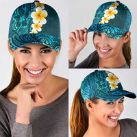 Turquosie Polynesia Classic Cap Plumeria Tropical Leaves With Galaxy Polynesian Art LT14 - Polynesian Pride