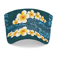 Turquosie Polynesia Sun Visor Cap Plumeria Tropical Leaves With Galaxy Polynesian Art LT14 - Polynesian Pride
