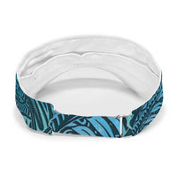 Turquosie Polynesia Sun Visor Cap Plumeria Tropical Leaves With Galaxy Polynesian Art LT14 - Polynesian Pride