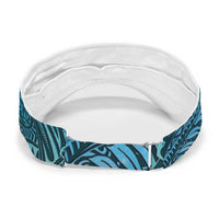 Turquosie Polynesia Sun Visor Cap Plumeria Tropical Leaves With Galaxy Polynesian Art LT14 - Polynesian Pride