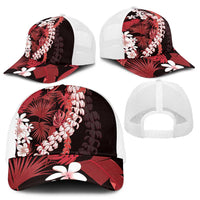Ulaula Aloha Hawaii Lei Baseball Net Cap Tropical Flowers Elegant Vibe - Polynesian Pride