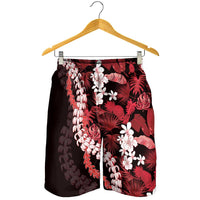 Ulaula Aloha Hawaii Lei Shorts for Men Tropical Flowers Elegant Vibe LT14 - Polynesian Pride