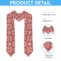Ulaula Palaka Quilt Hawaii Graduation Stole Hawaiian Tropical Monstera Sea Turtle LT14 - Polynesian Pride