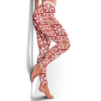 Ulaula Palaka Quilt Hawaii Leggings Hawaiian Tropical Monstera Sea Turtle LT14 - Polynesian Pride