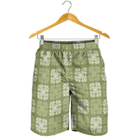 Vesuvian Green Palaka Quilt Hawaii Shorts for Men Traditional Hawaii-plaid Pattern LT14 - Polynesian Pride